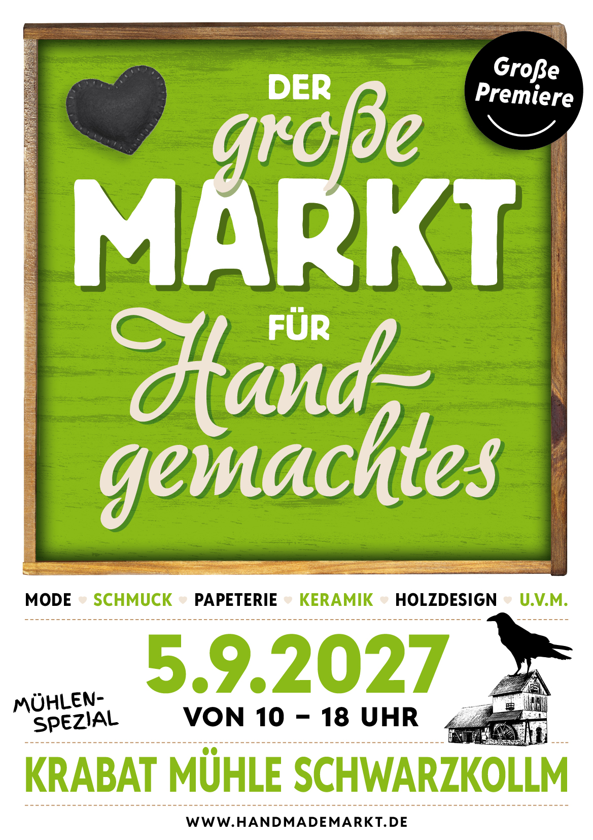Premiere: Der große Markt für Handgemachtes in der Krabatmühle Schwarzkollm